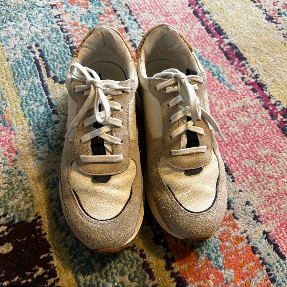 Madewell Kickoff Trainer Sneakers in Leather and Spot Dot Calf Hair W8 - Picture 3 of 9